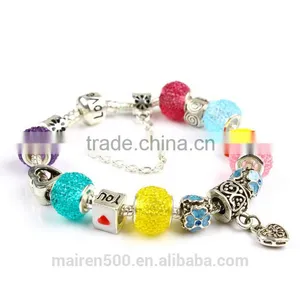 TG19 Bead Bracelet Wholesale Bracelet China Love Charm 2015 Popular Silver Handmade Glass Bead Bracelet thumbnail-1