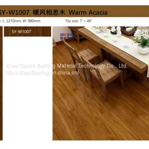 GKBM Greenpy SY-W1007 Waterproof Warm Acacia Brown 4mm Click Stone Plastic Composite SPC Flooring thumbnail-3