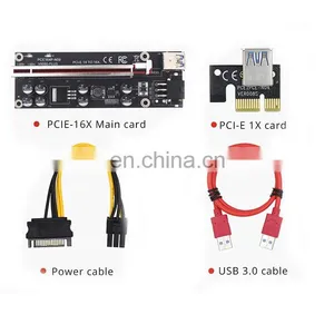 VER009S PCI-E 1X to 16X LER Riser Card VER 009S 009s Card Extender PCI Express Adapter USB 3.0 Cable Power VER009S Plus Riser thumbnail-1