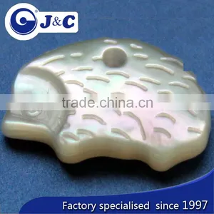 Manufacture White Mother of Pearl Shell Buttons,MOP Shell Buttons, Hedgehog Shape MOP Shell Buttons thumbnail-1