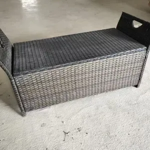 High Quality Garden Storage Bench New Plastic Rattan Garden Storage Bench Modern Style Storage Bench With Cushion thumbnail-2