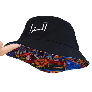 Stylish Reversible Bucket Hat With Custom Logo for Sun Protection thumbnail-3