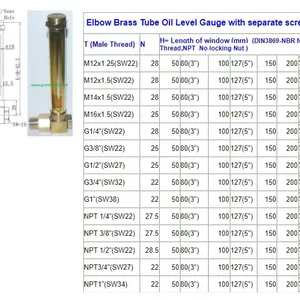 Male Thread Brass Tube Oil Level Indicator,OIL SIGHT GAUGE FOR HORIZONTAL DRUM thumbnail-4