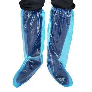 High-Top Disposable Rain Shoe Covers Non-Slip Over-The-Knee Plastic Foot Protective Boot Covers Cycling Rain-Proof for Wholesale thumbnail-1