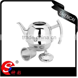 1.0L Stainless Steel Bell-shaped Teapot With Tea Strainer/ Boiling Tea Kettle thumbnail-1
