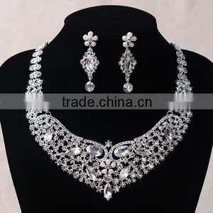 2016 New Product China Supplier Statement Crystal Necklace Set thumbnail-3