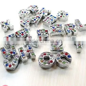 DIY 10 mm Rhinestone Slide Letters for 8MM Strap .color Stone Letter thumbnail-1