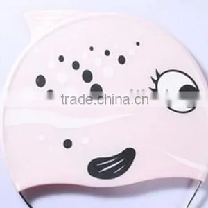 Children Swim Caps With Fish Printing Design thumbnail-1