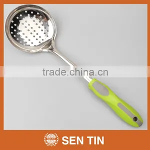KU-B09TPR Stainless Steel Skimmer With PP & TPR Handle Kitchen Tool thumbnail-1