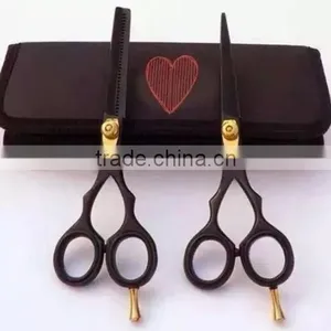 HOSPITECH HAIR BLACK COLOR HAIR CUT SCISSORS WITH PACKING POUCH thumbnail-1
