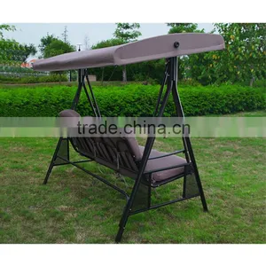 3-seat Garden Patio Shade Swing Hanging Chair Outdoor Canopy Swing Chair thumbnail-4