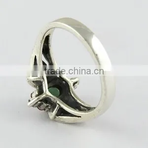Fantastic Marchasite Oxidized Ruby Ring, Oxidized Silver Jewellery, Silver Jewellery India thumbnail-4