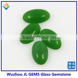 Imitation Green Oval Cabochons Glass Gemstone For Jewelry Manufacturing thumbnail-1