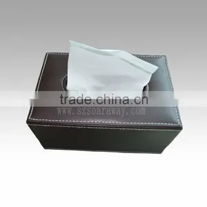 2014 Hot Selling PU Leather Small Tissue Box Magnet Home Car Decor New Design Multi-function thumbnail-1