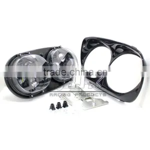BJ-HL-018 Waterproof Ultra Bright Aluminum Housing Clear PC Lens Black LED Motorcycle Headlight thumbnail-6