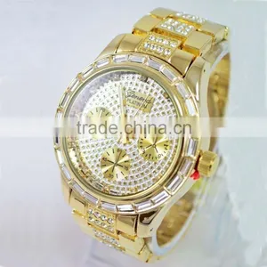 2016 New Arrival Stylish Geneva Alloy Metal Hip Hop Bling Bling Watch, Big Face Watch thumbnail-1