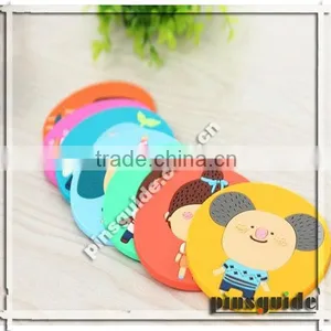 2014 Hot Selling Custom Made Fashional Double Sides Round Soft PVC Drink Coasters For Decor thumbnail-1