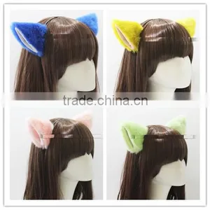 CAT Ears Hair Clip , White Lining, for Cosplay Costume Party Halloween thumbnail-1