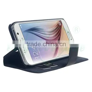 Excellent OEM Facoty Cellphone Wallet Cases for Samsung S6 Edge With Two Card Slots thumbnail-3