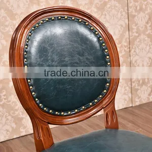 French Louis Chair Wood Frame Bar Stool Leather Chairs thumbnail-2