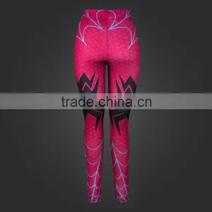 Woman Body Fitted Leggings / Tights Full Sublimated With Spiderman Webbing Design thumbnail-3