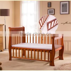Multipurposes Wooden Baby Crib With Wheels Solid Wood Baby Cribs thumbnail-6