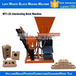 WANTE BRAND WT1-25 ECO BRAVA CLAY INTERLOCKING BRCK MACHINE WITH BIG HOPPER thumbnail-3