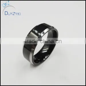 Black Pure Tungsten Ring Tungsten Carbide Wedding Ring for Men thumbnail-1