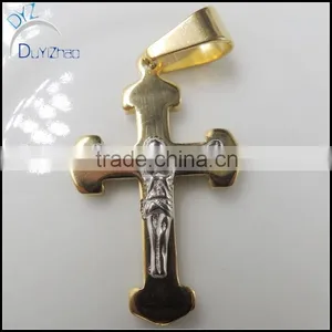 Fashionable Jewelry Stainless Steel 18K Gold Cross Pendant thumbnail-2