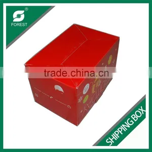 CORRUGATED FRUIT SHIPPING BOX FULL PRINTING SHIPPING BOX WITH PLASTIC HANDLE FOR PACKING FRESH FRUIT thumbnail-4