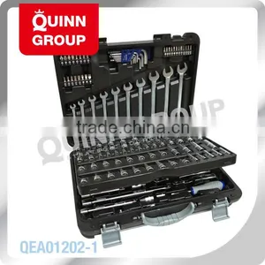142-PC 1/4", 3/8" & 1/2" Dr. Professional CRV Socket Wrench Tools thumbnail-1