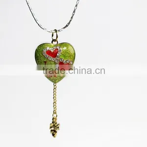 New Fashion Pewter Enamel Open Heart Pendant thumbnail-1