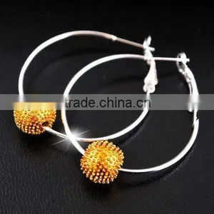 Crystal Ball Hoop Earrings thumbnail-1