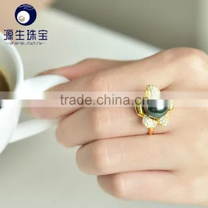 2016 New Ring Design Arrival Black Pearl Engagement Rings of Competitive Price thumbnail-4