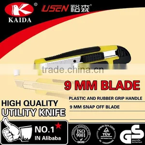 Stationery 9mm Snap Off Blade Plastic With Rubber Grip Handle Utility Knife thumbnail-1