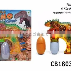 CB1803117 Wholesale Summer Toys 6 Flashing Light Outdoor Toys Eletric Dinosaurs Bubble Gun With Double Bubble Water thumbnail-1