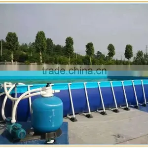 Commercial Grade Rectangular Metal Frame Swimming Pool With Inflatable Water Slides, Inflatable Deep Swimming Pool thumbnail-4