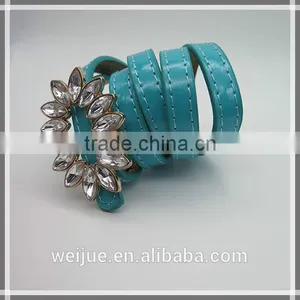 Fashion Flower Skinny Belt With Glass of Acrylic for Women thumbnail-1