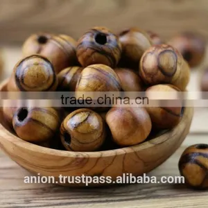 Olive Wood Round Beads 14mm thumbnail-1