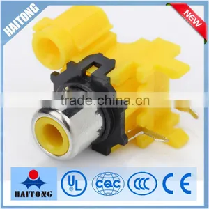 Yellow Single Holes AV Socket With Screened thumbnail-1