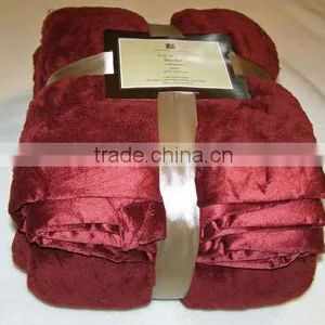 Warm Double Layer Burgundy Plush Lightweight Promotion Blanket thumbnail-1