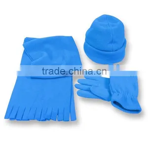 Unisex 3-pc Fleece Set of Scarf, Gloves, Hat thumbnail-1