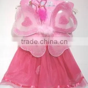 Pink Hot Pink Skirt Suit - Lovely Butterfly Wings Wear - Teen and Kids Style Dance Wear thumbnail-1