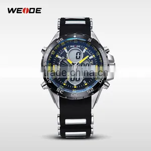 2015 LCD Men Watch White Quartz Sport Wrist Watch Digital Date Day Alarm Dual Time Quartz Timepiece thumbnail-1
