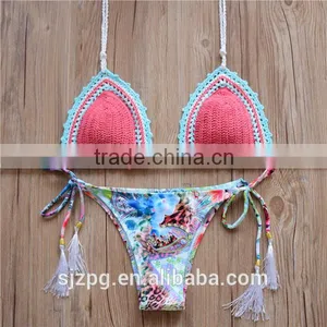 Sexy Ladies Bikini Handmade Crochet Beachwear, Crochet Beachsuit thumbnail-1