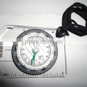 NEW Mini All in 1 Map MM INCH Outdoor Hiking Camping Measure Ruler Baseplate Compass thumbnail-1