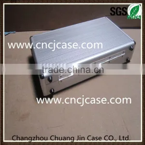 Silver Aluminum Computer Box With Removable Diced Foam Inside Small Round Aluminum Carry Computer Case thumbnail-1