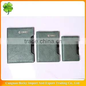 Special Bank Advertisement Green Soft Imitation Leather Office Gift Notepad/organizer/planner/notebook/diary thumbnail-1