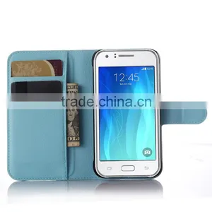 High Quality Leather Holster Card Wallet Folio Stand Flip Case Cover for Samsung GALAXY J1 ACE thumbnail-5
