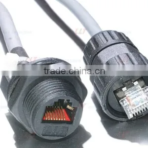 IP67 Waterproof RJ45 Plug and Socket Attached With CAT 5E Cable thumbnail-1